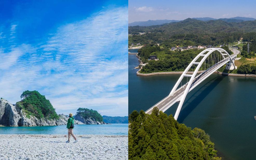 『浄土ヶ浜（岩手県）』『気仙沼大島大橋（宮城県）』